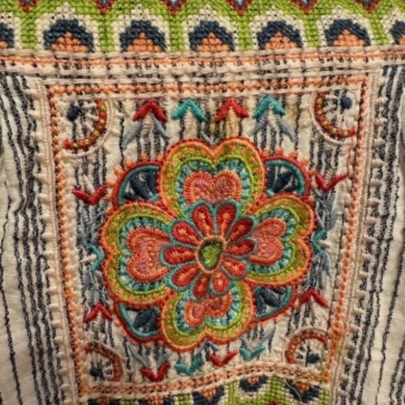 JOHNNY WAS Workshop Tamia Peasant Tunic Dress in Stripes Medium🆕⌚📦🏃💨🚚 - Picture 8 of 13